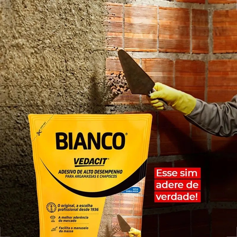 Adesivo de Alto Desempenho Bianco para Argamassas E Chapisco 900g - Imagem 3