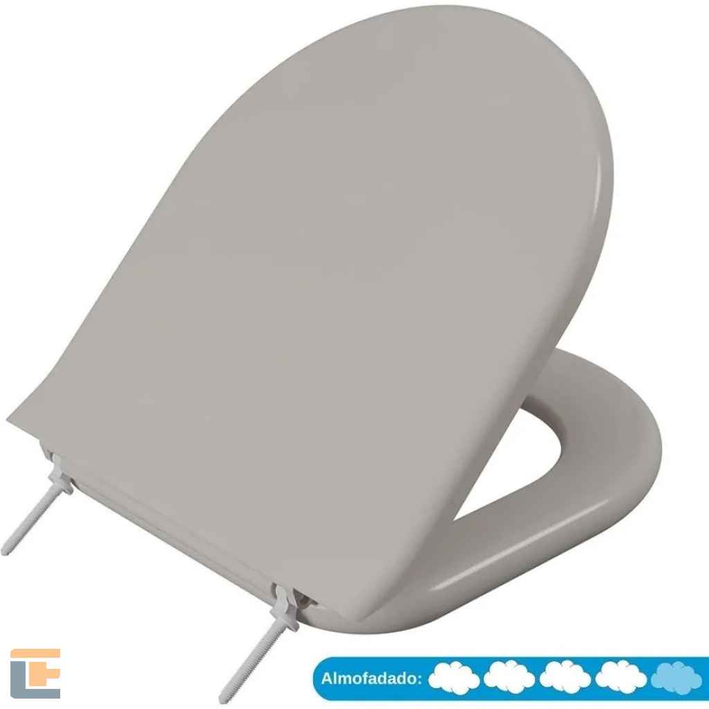 Assento Sanitário Almofadado Incepa Calypso Astra Cinza Platina 48 TCP/K*CZP-48