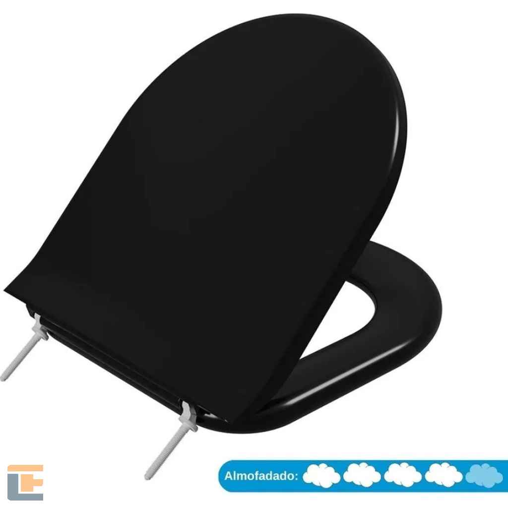 Assento Sanitário Almofadado Incepa Calypso Astra Preto 02 TCP/K*PR-02