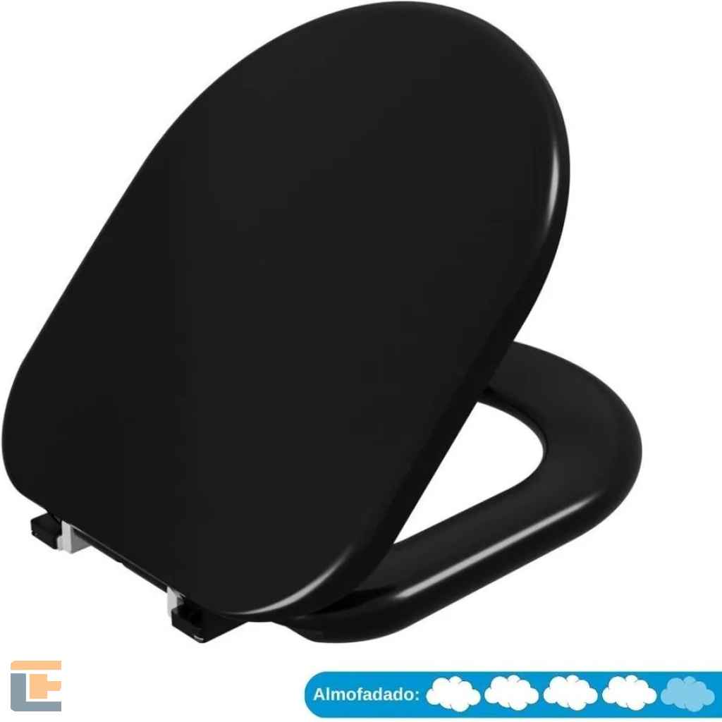 Assento Sanitário Almofadado Riviera Astra Preto 02 TRV/K*PR-02
