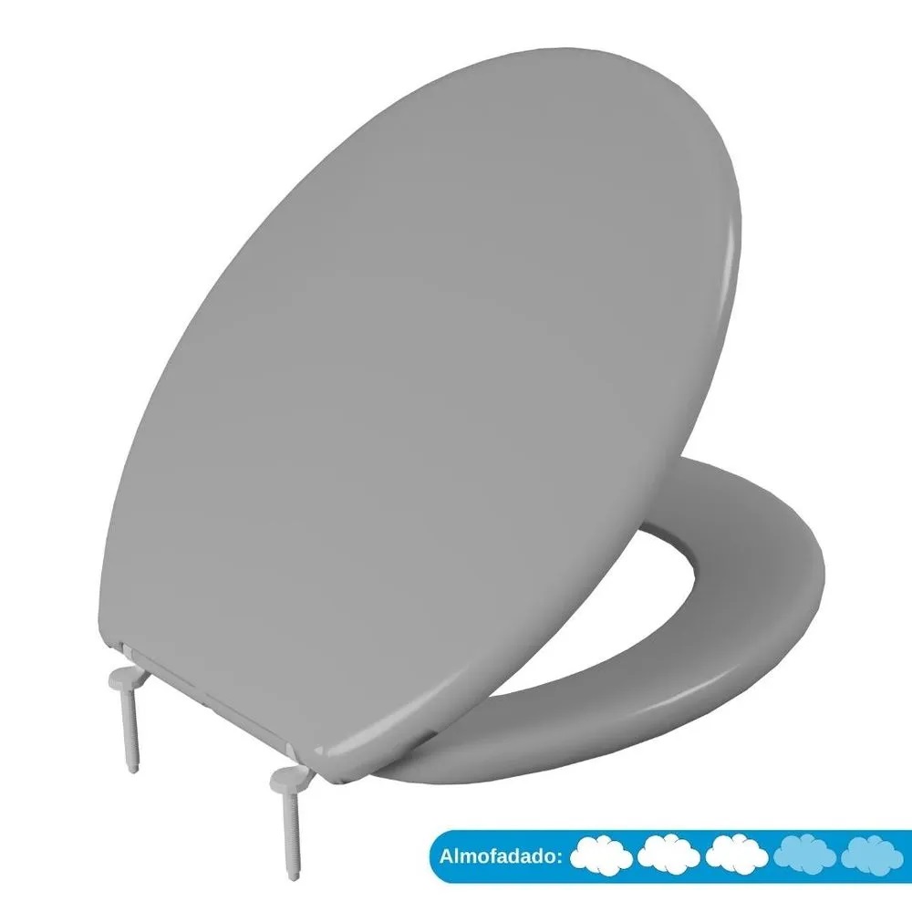 Assento Sanitário Almofadado Slim Astra Cinza 2 TAJ/AS*CZ2