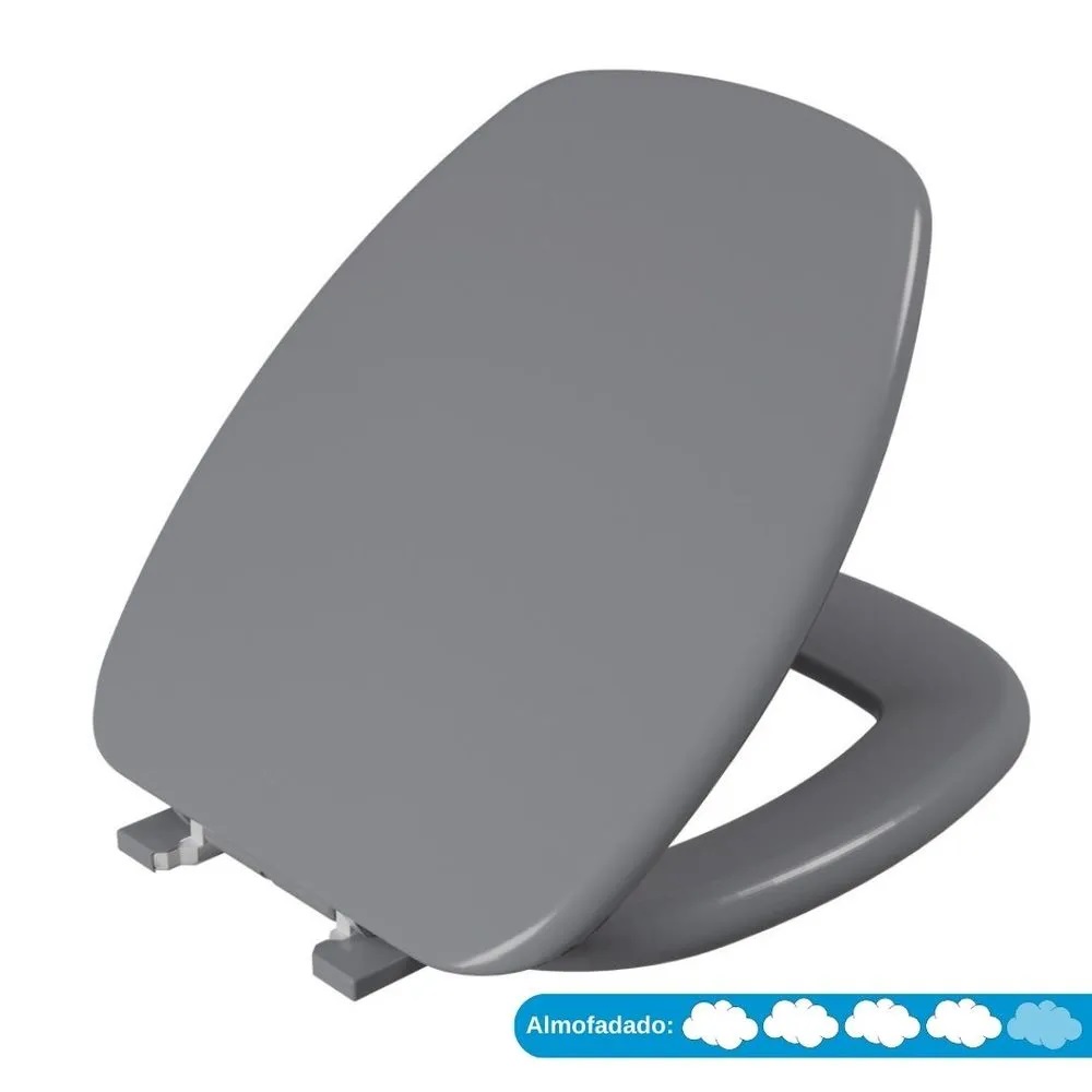 Assento Sanitário Almofadado Thema Astra Cinza Chumbo 47 TTH/K*CZC-47