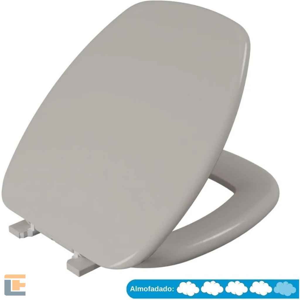 Assento Sanitário Almofadado Thema Astra Cinza Platina 48 TTH/K*CZP-48