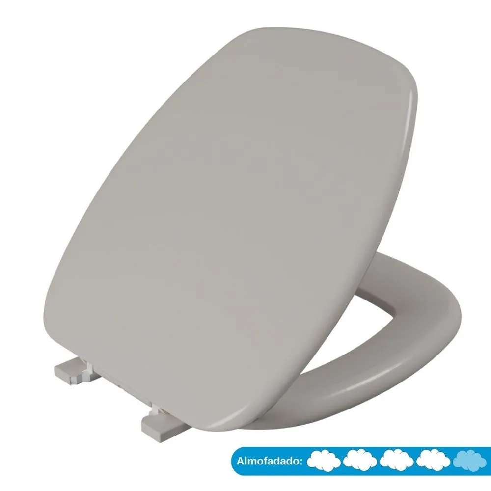 Assento Sanitário Almofadado Thema Astra Cinza Platina 48 TTH/K*CZP-48