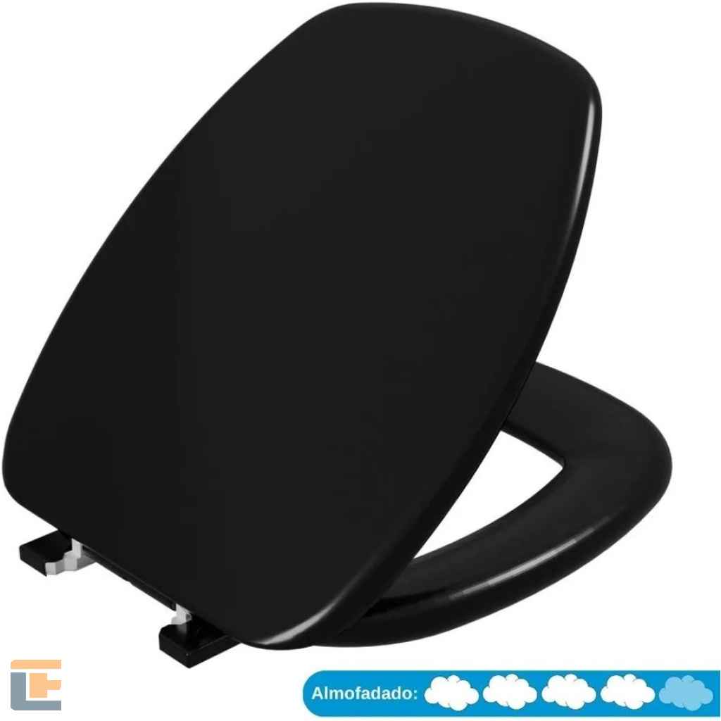 Assento Sanitário Almofadado Thema Astra Preto 02 TTH/K*PR-02