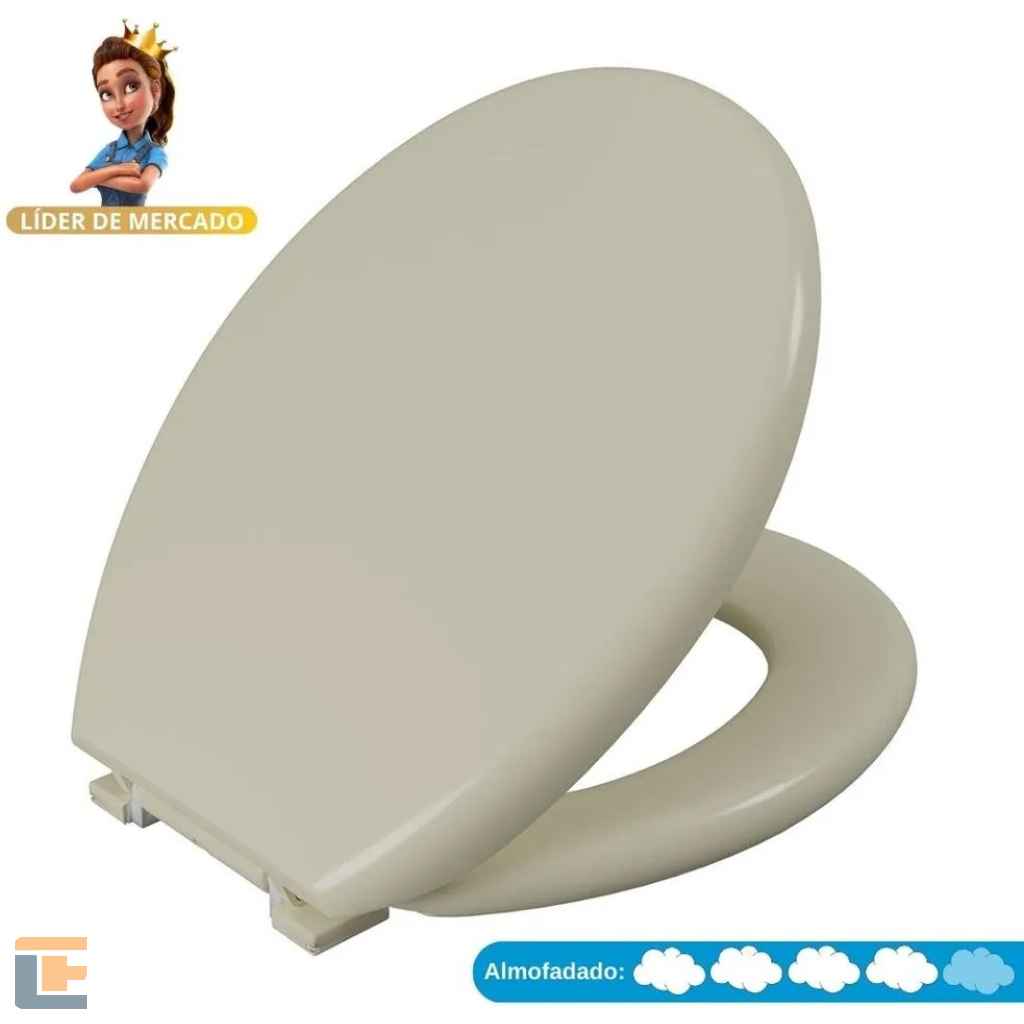 Assento Sanitário Astra Oval Almofadado Bege 8 TPK/AS*BG8