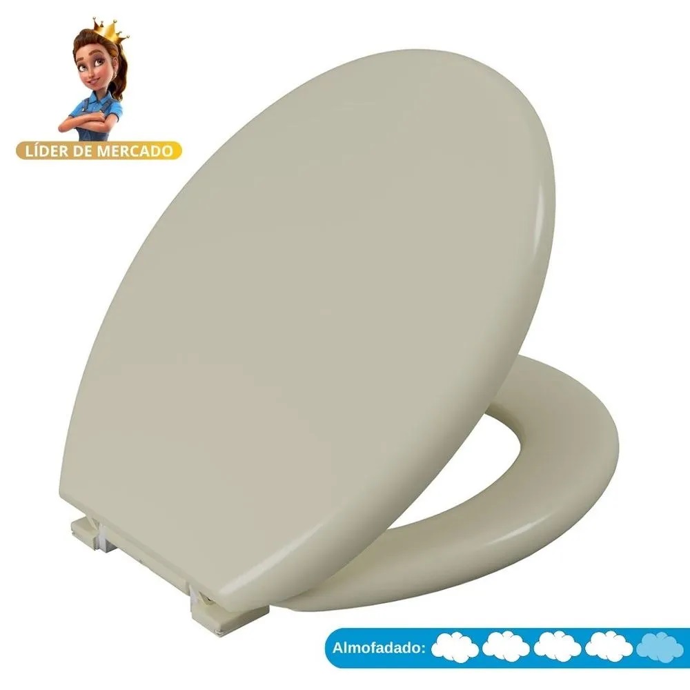 Assento Sanitário Astra Oval Almofadado Bege 8 TPK/AS*BG8