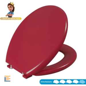 Assento Sanitário Astra Oval Almofadado Bordô  TPK/AS*BRD