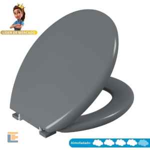 Assento Sanitário Astra Oval Almofadado Cinza 1 TPK/AS*CZ1