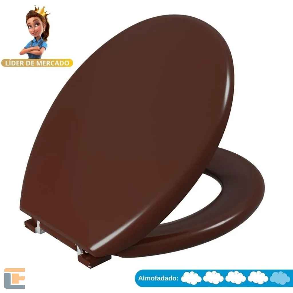 Assento Sanitário Astra Oval Almofadado Marrom 1 TPK/AS*MR1