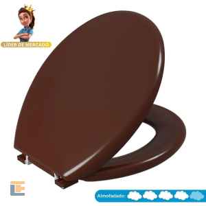 Assento Sanitário Astra Oval Almofadado Marrom 1 TPK/AS*MR1