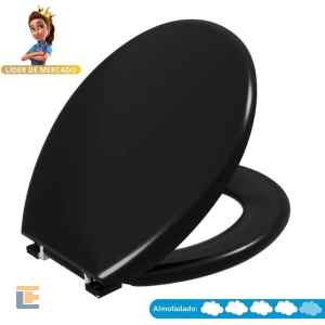 Assento Sanitário Astra Oval Almofadado Preto 1 TPK/AS*PR1