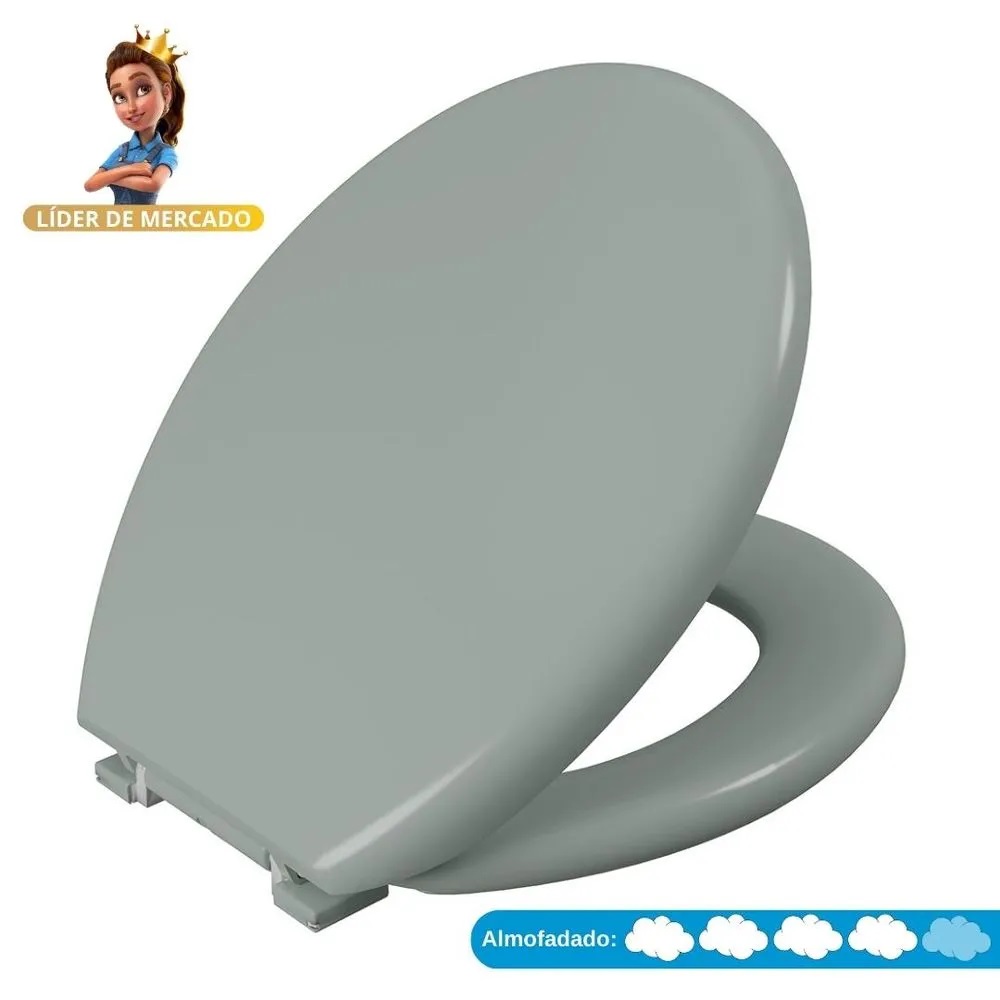 Assento Sanitário Astra Oval Almofadado Verde Claro 9 TPK/AS*VD-09