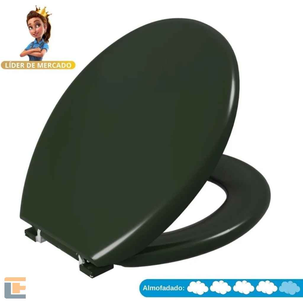 Assento Sanitário Oval Almofadado Astra Verde 5 TPK/AS*VD5