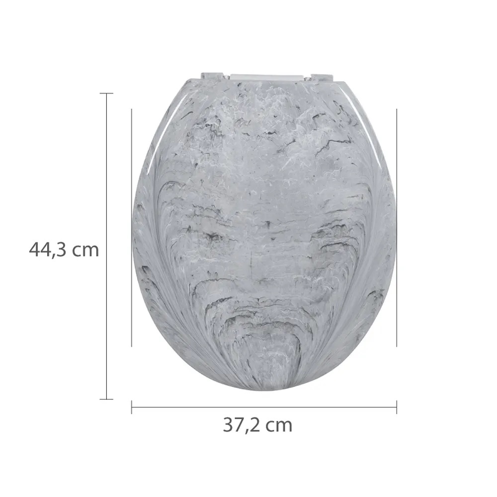 Assento Sanitário Oval Almofadado Marmorizado Astra Branco TPKM*BR-MM - Imagem 2