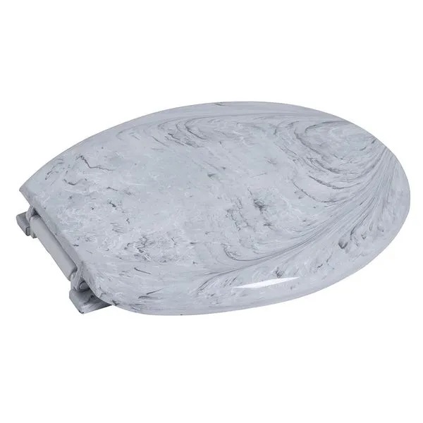 Assento Sanitário Oval Almofadado Marmorizado Astra Branco TPKM*BR-MM - Imagem 4