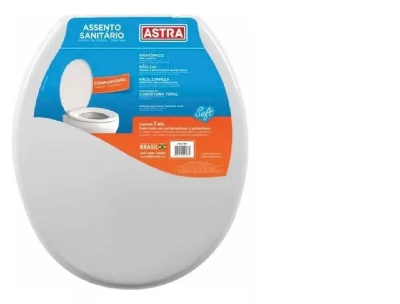 Assento Sanitário Soft Para Vaso Oval Universal Astra