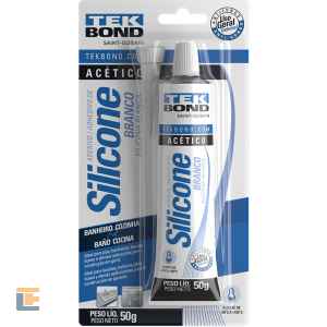 Cola Silicone Acético Blister 50g Branco Tekbond