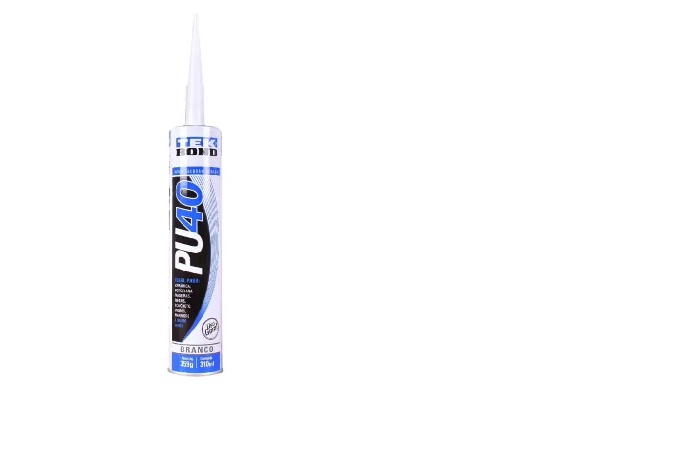 Cola Silicone PU-40 Branco Tekbond 310 ML - Imagem 2