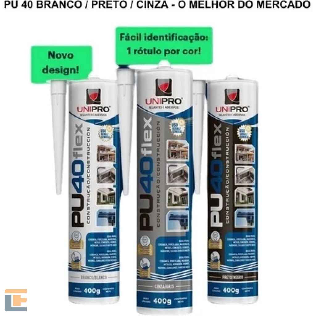 Cola Silicone PU-40 Preto UNIPRO 400G