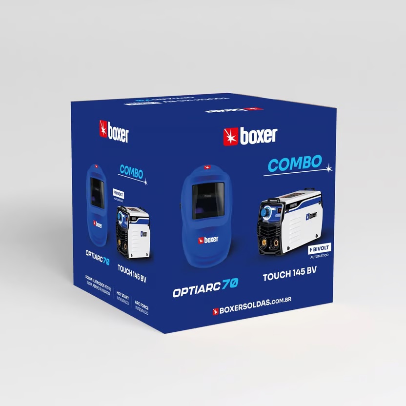 Máquina de Solda Inversora Touch 145 140A Bivolt com Máscara Optiarc 70 BOXER-10 - Imagem 4