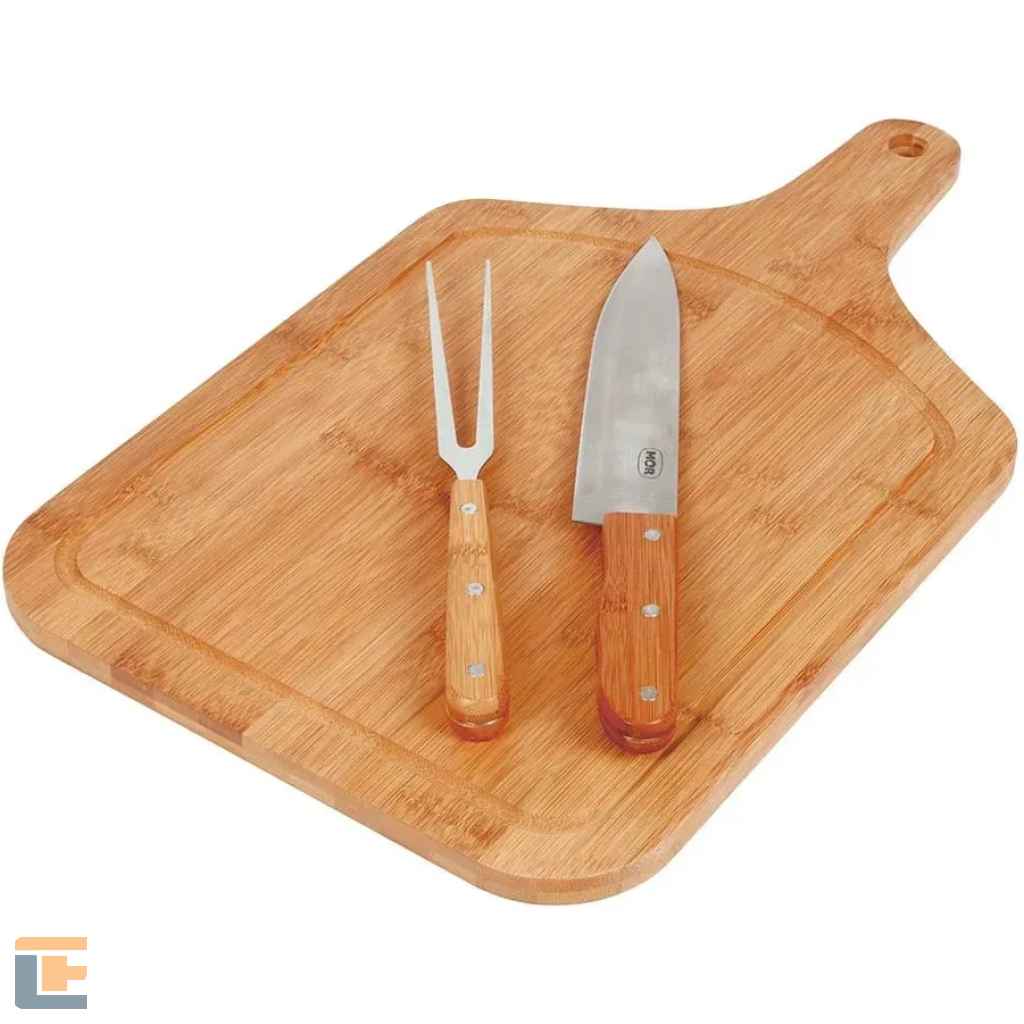Conjunto Churrasco Bamboo Tábua 30cm x 50cm com Alça - Mor
