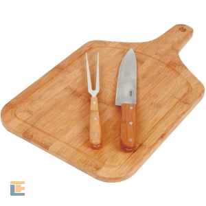 Conjunto Churrasco Bamboo Tábua 30cm x 50cm com Alça - Mor