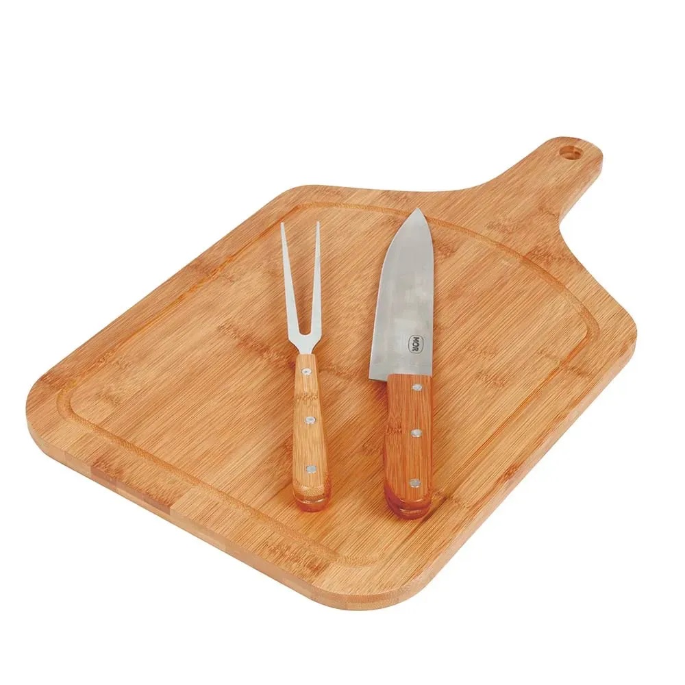 Conjunto Churrasco Bamboo Tábua 30cm x 50cm com Alça - Mor