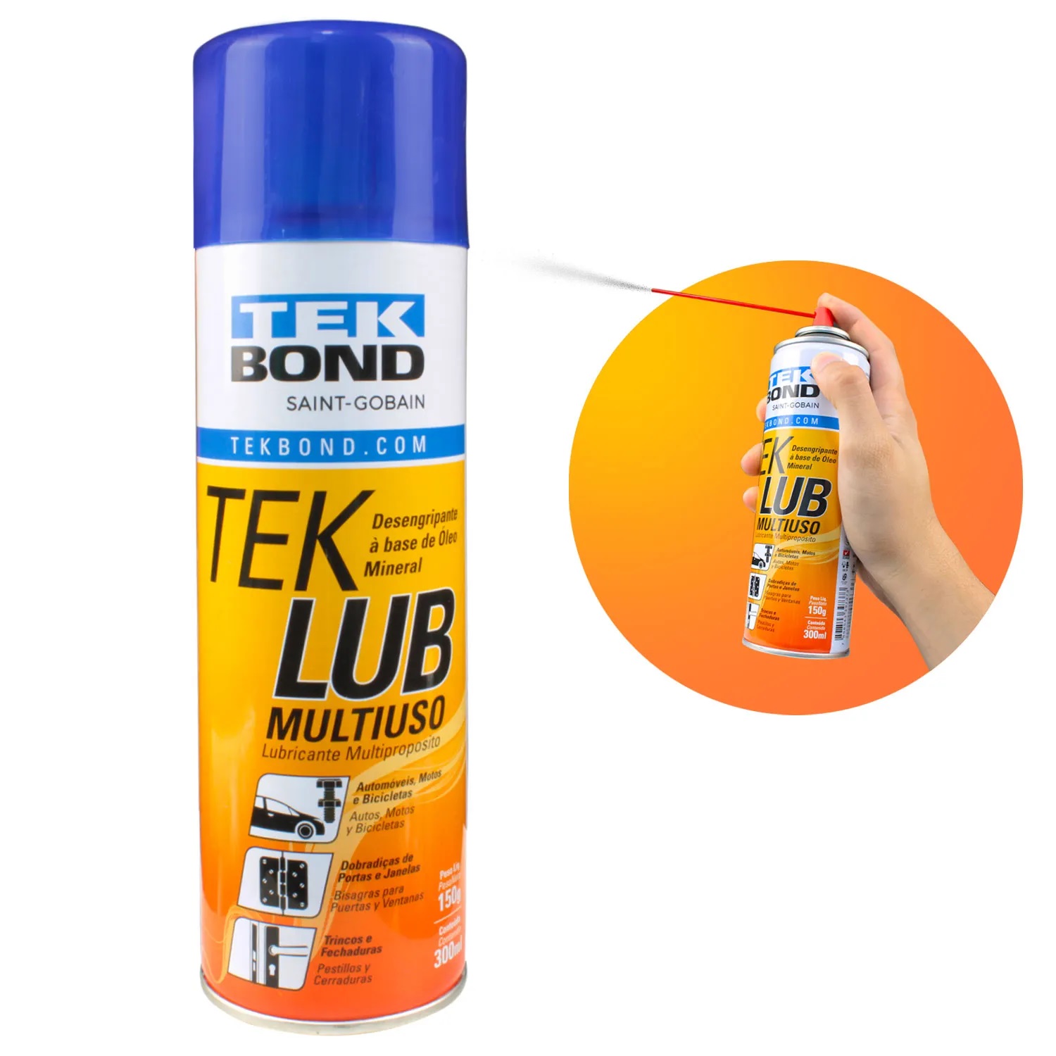 Desengripante Tek Lub Óleo Antiferrugem Spray 300ml Tekbond - Imagem 3