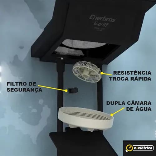 DUCHA ENERBRAS E-GRIFF PRETO 7800W 220V 7002-EP ELETRONICA - Imagem 4
