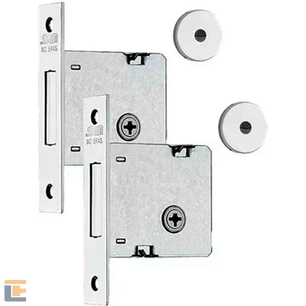 Fechadura Auxiliar Stam 1004 Tetra Roseta Inox Kit 2 Peças