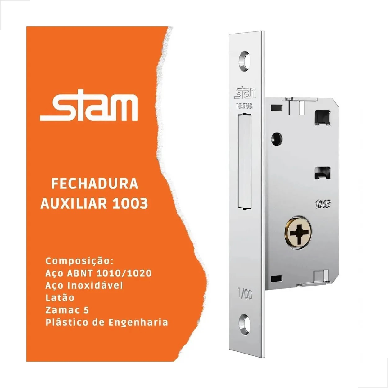 Fechadura Chave Auxiliar 18mm Trava Tetra 1003 Stam - Imagem 2