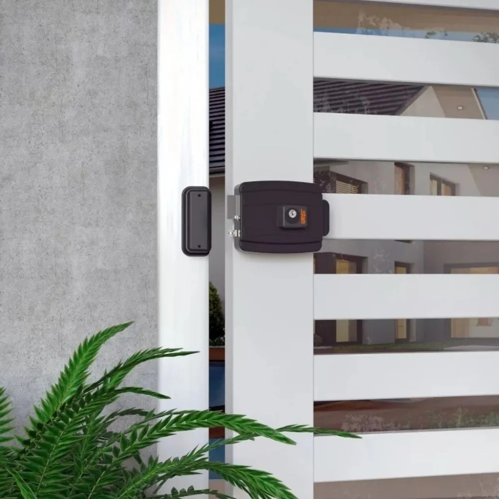 Fechadura Elétrica Cilindro 40mm Preto Fosco Stam - Imagem 3