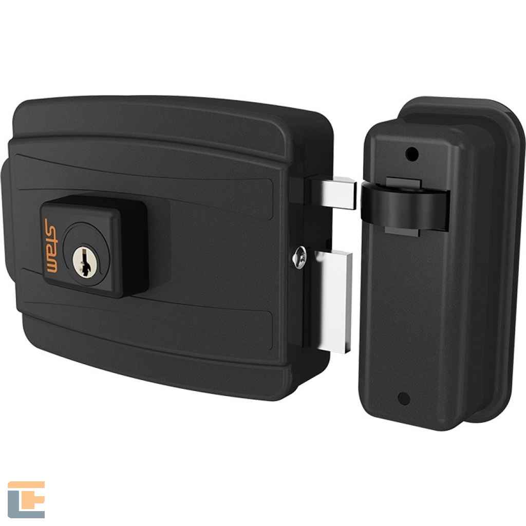 Fechadura Elétrica Stam Cilindro 40mm Preto Fosco