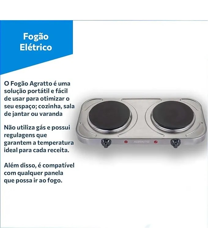 Fogão Elétrico de Mesa 2000W 127V FM-01 - Imagem 4