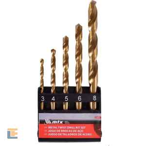 Jogo de Brocas P/ Metal 3-4-5-6-8 mm MTX 723839