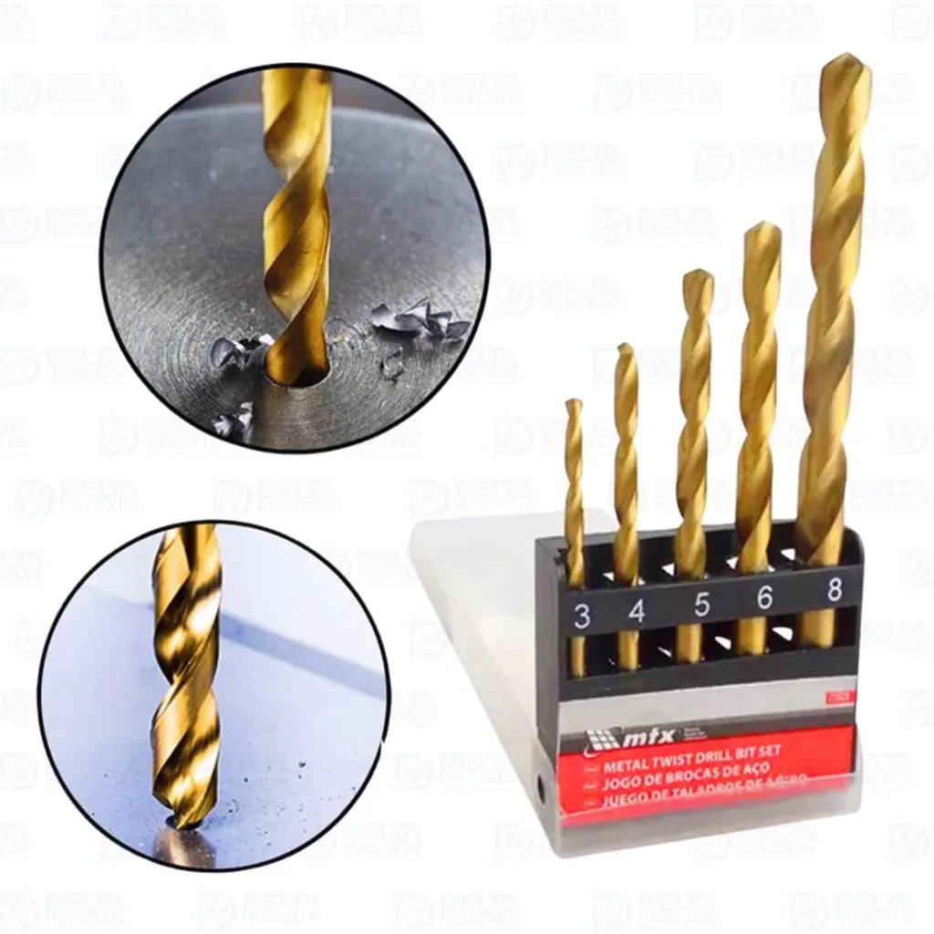 Jogo de Brocas P/ Metal 3-4-5-6-8 mm MTX 723839 - Imagem 2