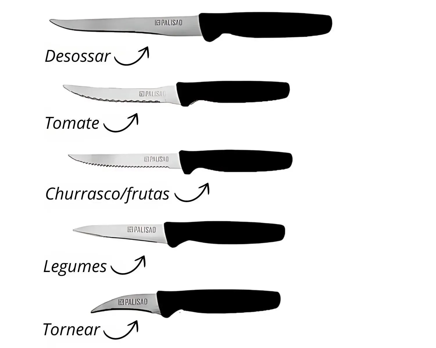Jogo de Facas Inox Palisad 9 Peças - Imagem 4