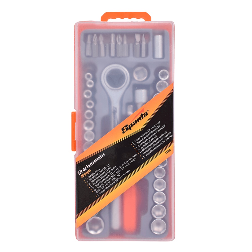 Jogo de Ferramentas Soquetes e Bits 40 Peças SPARTA - 13565 - Imagem 4