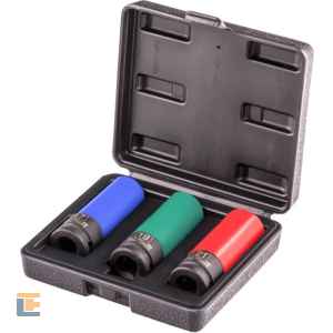 Jogo de Soquete de Impacto Longo 1/2" - 3 Peças Stels