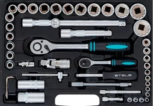 Jogo de Soquetes com Encaixe 1/2" e 1/4" - 94 Peças Stels 1358099 - Imagem 4