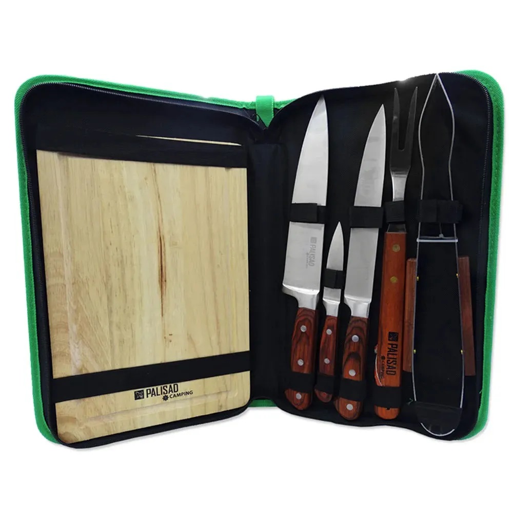 Kit para Churrasco 8 Peças em Inox Palisad Camping - Imagem 2