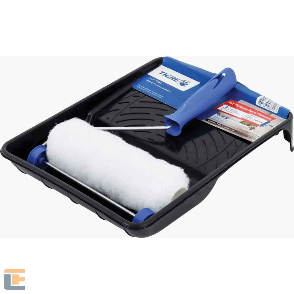 Kit Pintura de Parede Rolo Lã Cabo e Bandeja 3 Peças Tigre - 1541