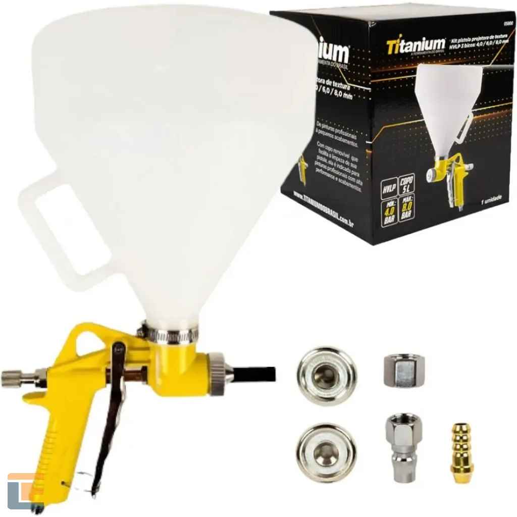 Kit Pistola Projetora de Textura HVLP 05800 TITANIUM