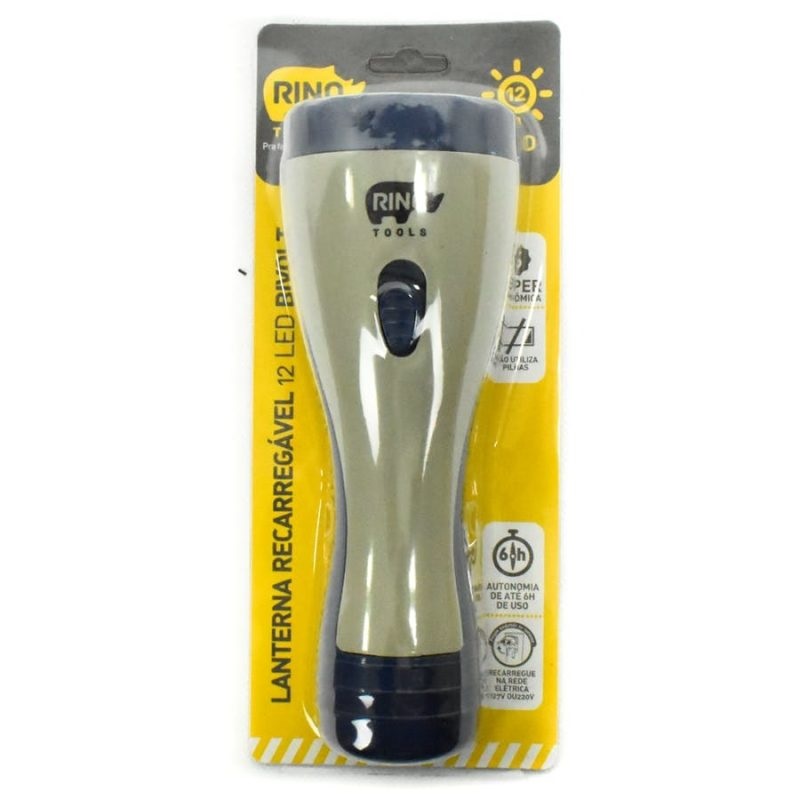Lanterna Recarregável Rino 12 Led Bivolt - Imagem 4