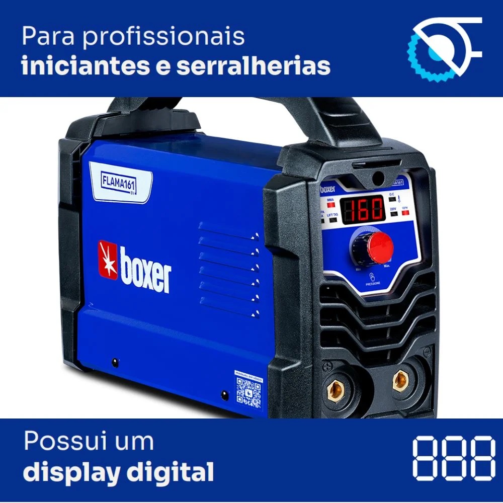 Máquina de Solda Inversora Flama 161BV 160A 110/220V BOXER - Imagem 4