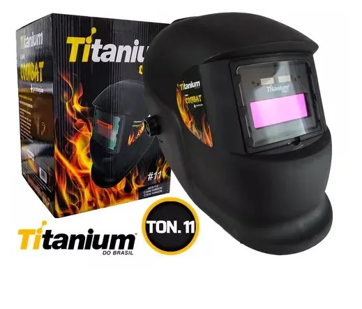 Máscara Automática de Solda Ton. 11 Titanium Combat - Imagem 2