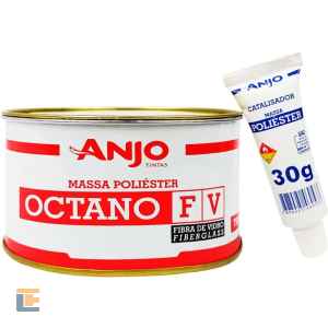 Massa de Poliéster Octano Anjo 750g com Fibra de Vidro