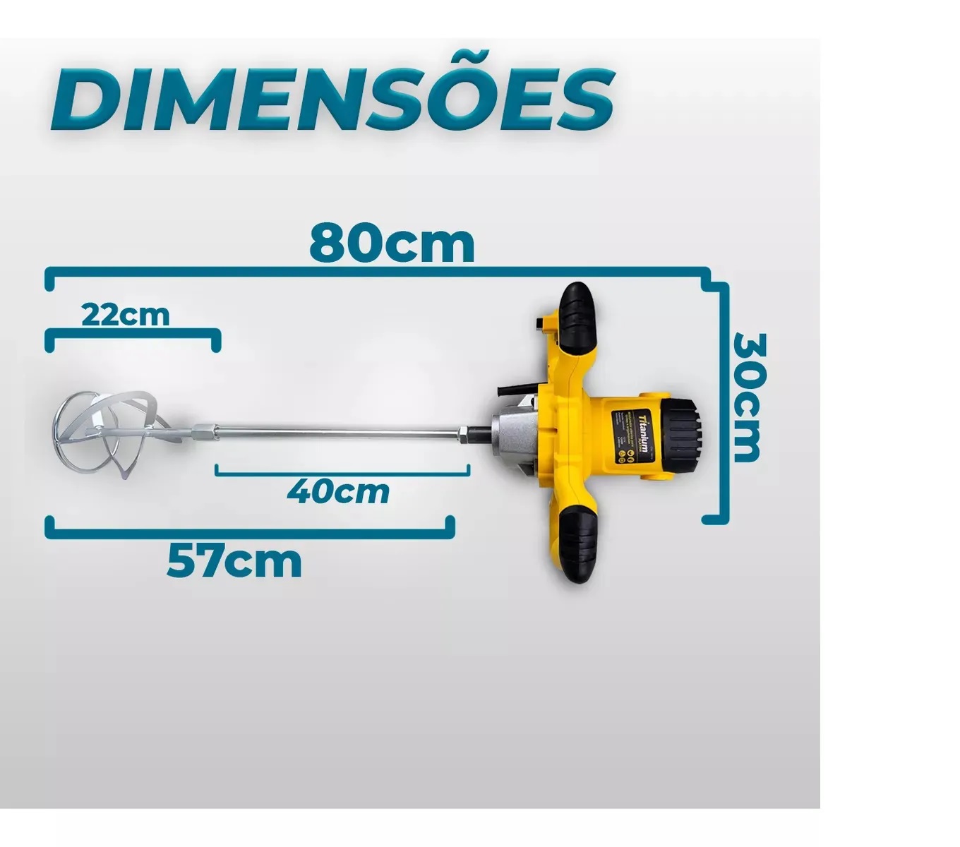 Misturador Eletrico P/ Argamassa Titanium1200W - 127V - Imagem 3