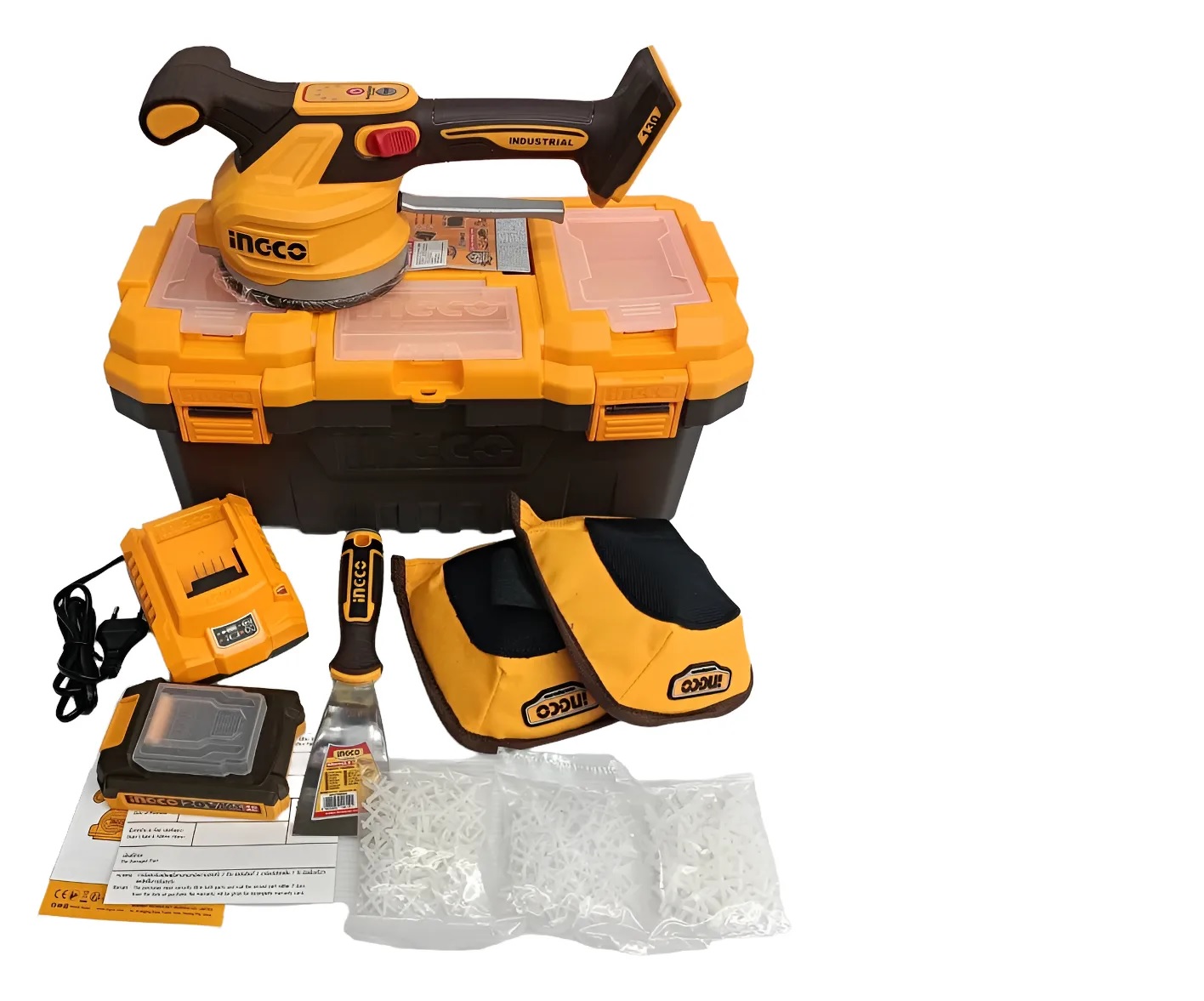 Máquina De Assentar Pisos Ingco 120w 20v C/ 1 Bateria 2.0AH CTVL120101-9